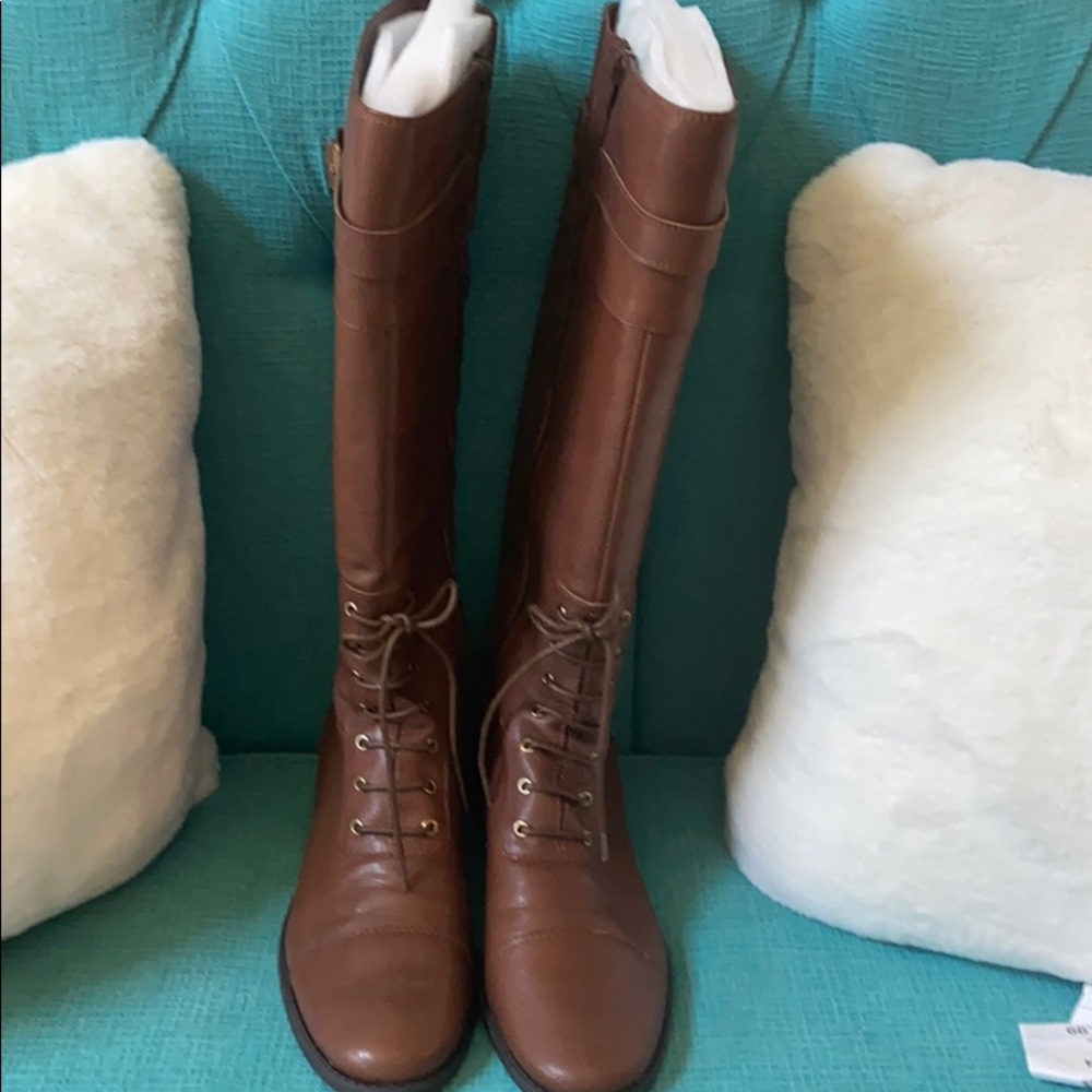 Brown, knee length boots